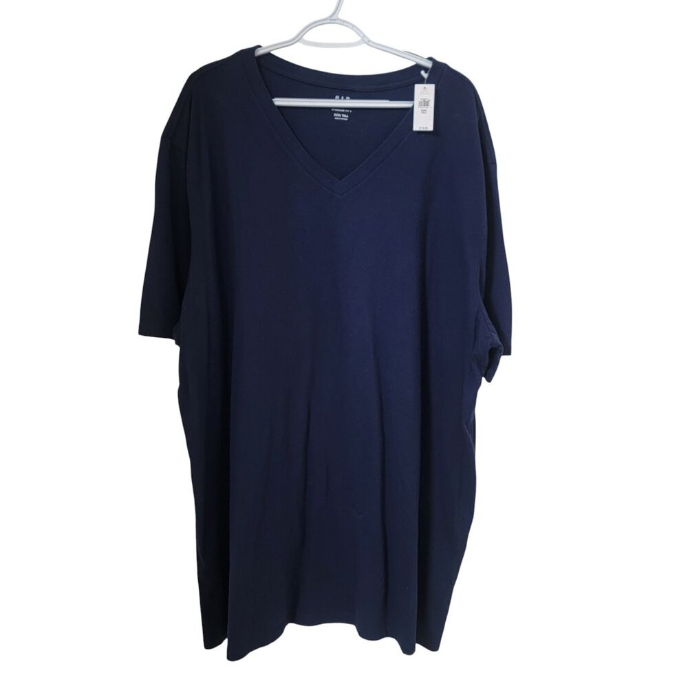 GAP Size XXXL Tall Navy Blue Standard Fit V Neck T-Shirt, NEW with Tag